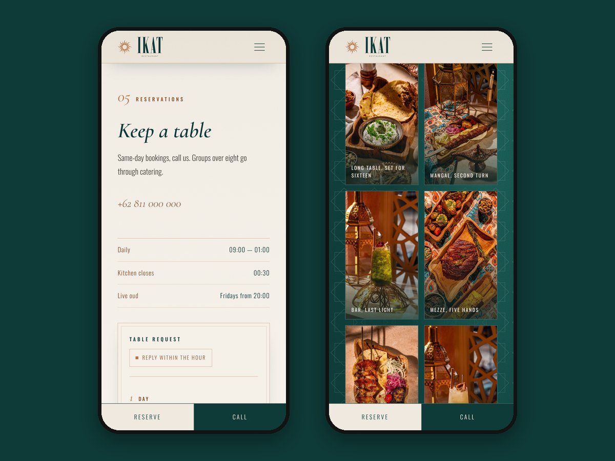 The table request and gallery on a phone